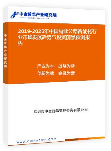 2019-2025年中國高速公路智能化行業(yè)市場發(fā)展趨勢與投資前景預測報告